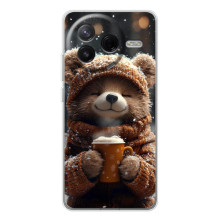 Печатный чехол «Зверята с кофе» для Xiaomi Redmi K80 Ultra – Мишка с кофе