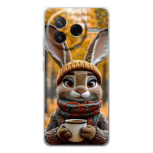 Печатный чехол «Зверята с кофе» для Xiaomi Redmi K80 Ultra – Зайчик с кофе