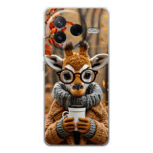 Печатный чехол «Зверята с кофе» для Xiaomi Redmi K80 Ultra – Жираф с кофе