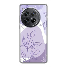 Силиконовый чехол с принтом в цветах на Xiaomi Redmi K80 (Фиолетовый дизайн)