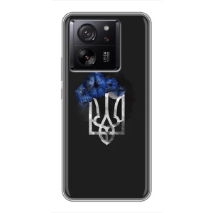 Чехол с украинским гербом на Xiaomi Redmi K90 – Герб с цветком