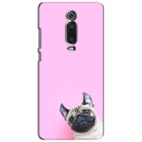 Бампер для Xiaomi Mi 9T Pro с картинкой "Песики" (Собака на розовом)