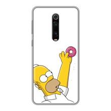 Чехол с Симпсонами для Xiaomi Mi 9T Pro (VPrint) (Гомер с пончиком)