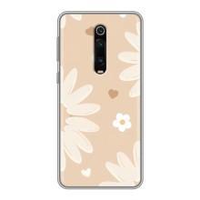 Чехол с цветочным принтом на Ксяоми Ми 9Т Про – Бежевые цветы