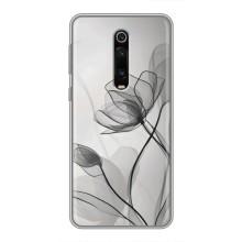 Чехол с цветочным принтом на Ксяоми Ми 9Т Про – Черные цветы