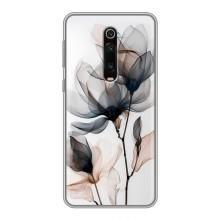 Чехол с цветочным принтом на Ксяоми Ми 9Т Про – Цветы на белом
