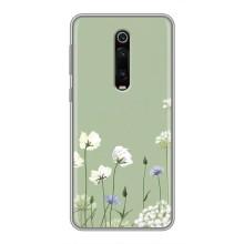 Чехол с цветочным принтом на Ксяоми Ми 9Т Про – Цветы на зеленом