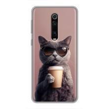 Чохол з принтом стильні тварини для Сяомі Мі 9Т Про – Кіт з кавою