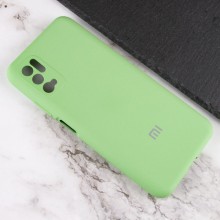 Чехол Silicone Cover Full Camera (AA) для Xiaomi Redmi Note 10 5G / Poco M3 Pro – Мятный