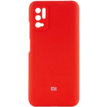 Чехол Silicone Cover Full Camera (AAA) для Xiaomi Redmi Note 10 5G / Poco M3 Pro (Красный)