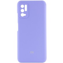 Чехол Silicone Cover Full Camera (AAA) для Xiaomi Redmi Note 10 5G / Poco M3 Pro (Сиреневый)