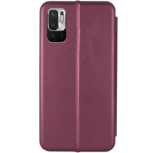 Шкіряний чохол-книжка Classy для Xiaomi Redmi Note 10 5G / Poco M3 Pro – Бордовий