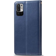 Кожаный чехол-книжка GETMAN Gallant (PU) для Xiaomi Redmi Note 10 5G / Poco M3 Pro – Синий