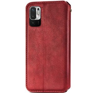 Кожаный чехол-книжка GETMAN Cubic (PU) для Xiaomi Redmi Note 10 5G / Poco M3 Pro – Красный