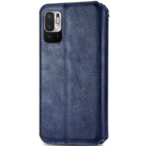 Кожаный чехол-книжка GETMAN Cubic (PU) для Xiaomi Redmi Note 10 5G / Poco M3 Pro – Синий