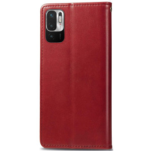 Шкіряний чохол-книжка GETMAN Gallant (PU) для Xiaomi Redmi Note 10 5G / Poco M3 Pro – Червоний
