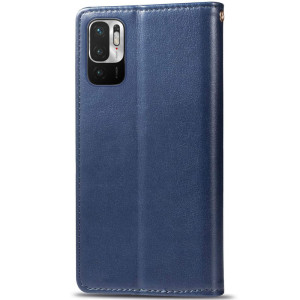 Шкіряний чохол-книжка GETMAN Gallant (PU) для Xiaomi Redmi Note 10 5G / Poco M3 Pro – Синій