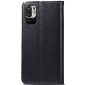 Кожаный чехол-книжка GETMAN Gallant (PU) для Xiaomi Redmi Note 10 5G / Poco M3 Pro – Черный