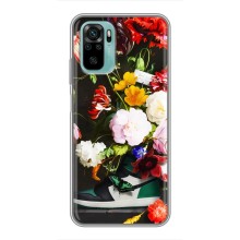 Брендновые Чехлы для Xiaomi Redmi Note 10 5G - (PREMIUMPrint) (Nike цветы)