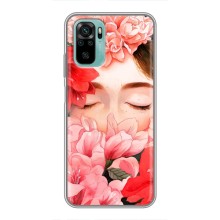 Чехлы (ART) Цветы на Xiaomi Redmi Note 10 5G (VPrint) (Глаза в цветах)