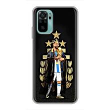 Чехлы для Xiaomi Redmi Note 10 5G (Leo чемпион) (AlphaPrint) (Месси Король)