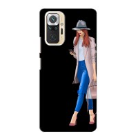 Чехол с картинкой Модные Девчонки Xiaomi Redmi Note 10 5G – Девушка со смартфоном