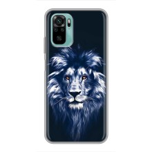 Чехол со Львом для Xiaomi Redmi Note 10 5G (VPrint) (Синий Лев)