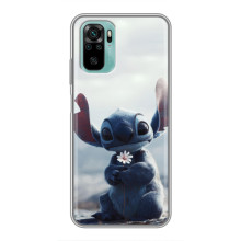Чехол с рисунком Стич для Xiaomi Redmi Note 10 5G – Стич с цветочком