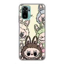 Чехол с Лабубу на Xiaomi Redmi Note 10 5G – Коллаж Лабубу