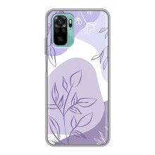 Силиконовый чехол с принтом в цветах на Xiaomi Redmi Note 10 5G – Фиолетовый дизайн