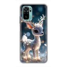 Яркий чехол для Xiaomi Redmi Note 10 5G с Зимними Оленятами – Блистающий оленёнок