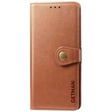 Шкіряний чохол книжка GETMAN Gallant (PU) для Xiaomi Redmi Note 10 Pro / 10 Pro Max – Коричневий