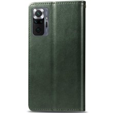 Кожаный чехол книжка GETMAN Gallant (PU) для Xiaomi Redmi Note 10 Pro / 10 Pro Max – Зеленый