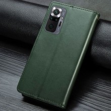 Кожаный чехол книжка GETMAN Gallant (PU) для Xiaomi Redmi Note 10 Pro / 10 Pro Max – Зеленый