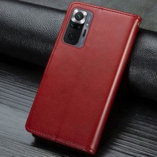 Кожаный чехол книжка GETMAN Gallant (PU) для Xiaomi Redmi Note 10 Pro / 10 Pro Max – Красный