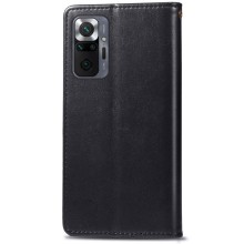 Кожаный чехол книжка GETMAN Gallant (PU) для Xiaomi Redmi Note 10 Pro / 10 Pro Max – Черный