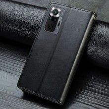 Кожаный чехол книжка GETMAN Gallant (PU) для Xiaomi Redmi Note 10 Pro / 10 Pro Max – Черный