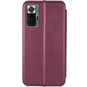 Кожаный чехол-книжка Classy для Xiaomi Redmi Note 10 Pro / 10 Pro Max – Бордовый