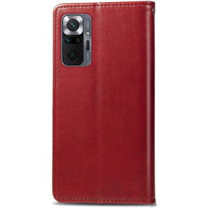 Кожаный чехол-книжка GETMAN Gallant (PU) для Xiaomi Redmi Note 10 Pro / 10 Pro Max – Красный