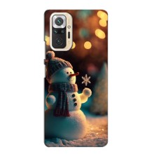 Чехлы на Новый Год Xiaomi Redmi Note 10 Pro – Снеговик праздничный