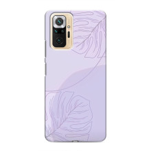 Чехол цветочный дизайн для Xiaomi Redmi Note 10 Pro – Монстера фиолетовая
