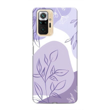 Силиконовый чехол с принтом в цветах на Xiaomi Redmi Note 10 Pro – Фиолетовый дизайн