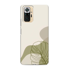 Силиконовый чехол с принтом в цветах на Xiaomi Redmi Note 10 Pro – Монстера зелёная