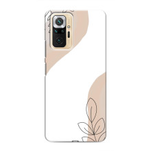 Силиконовый чехол с принтом в цветах на Xiaomi Redmi Note 10 Pro – Нюдовый дизайн