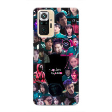Чохол Гра в кальмара для Xiaomi Redmi Note 10 Pro – Колаж гра кальмара