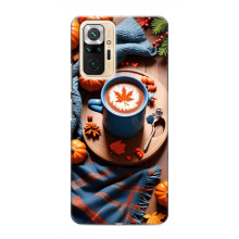 Чехол с уникальным дизайном «Осень с кофе» для Xiaomi Redmi Note 10 Pro – Кофе и тыквы