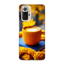 Чехол с уникальным дизайном «Осень с кофе» для Xiaomi Redmi Note 10 Pro – Кофе с жёлтым