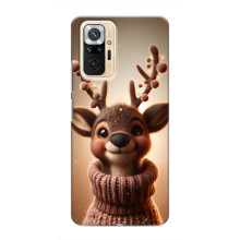 Яркий чехол для Xiaomi Redmi Note 10 Pro с Зимними Оленятами – Олень в свитере