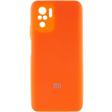 Чехол Silicone Cover Full Camera (AA) для Xiaomi Redmi Note 10 / Note 10s – Оранжевый