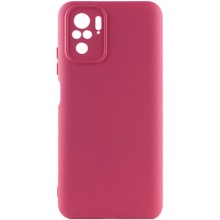 Чехол Silicone Cover Full Camera without Logo (A) для Xiaomi Redmi Note 10 / Note 10s – Бордовый